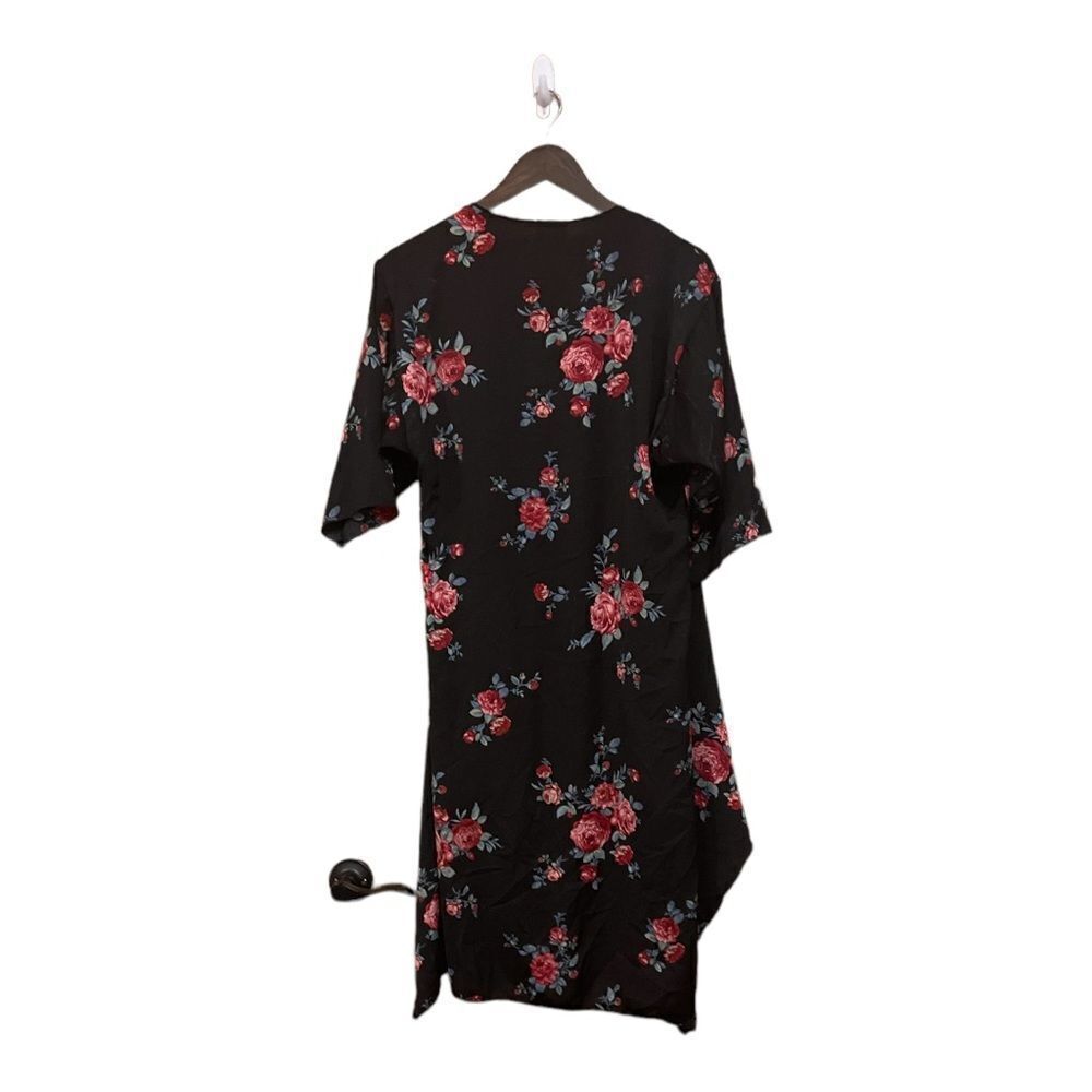LuLaRoe Black Floral Kimono Cardigan Women Small